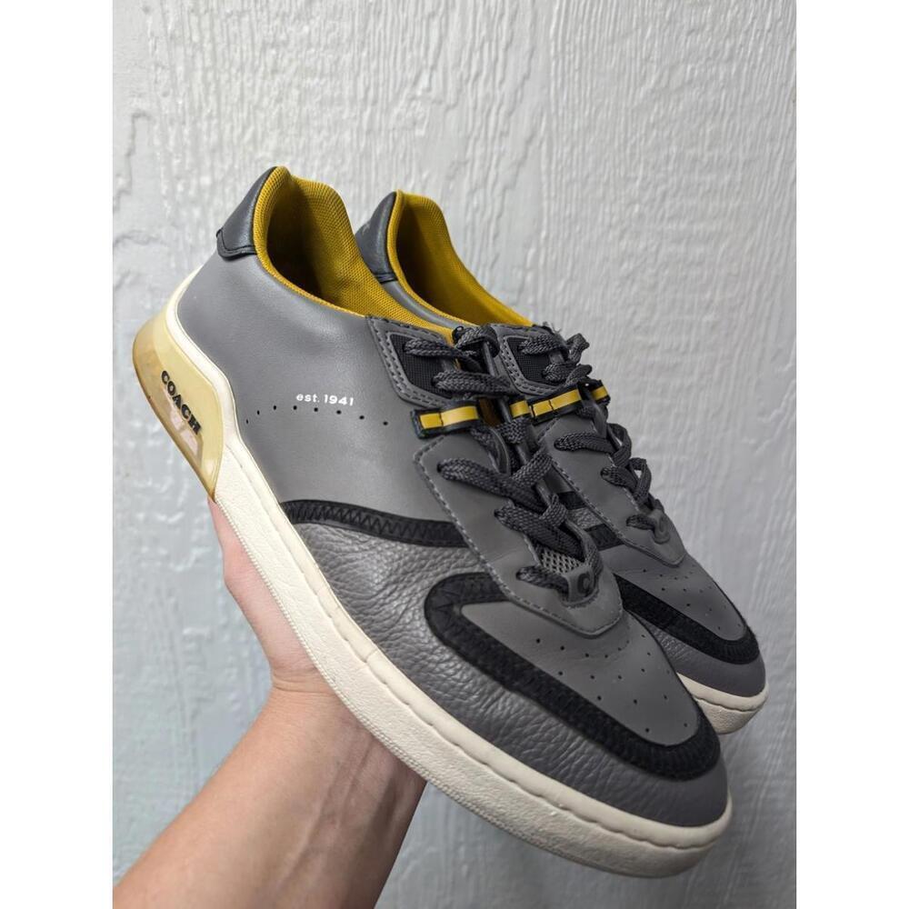 Coach Citysole Court Shoes Grey Lace Up Leather Sneakers Men's 10.5 EU 44